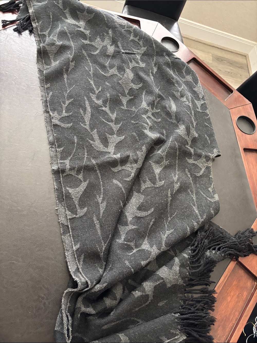 Black Patterned Fringe Women's Skirt